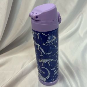 Pottery Barn Kids Mackenzie Purple Dino Bones Glow Glitter Water Bottle
